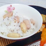 ゆで落花生とゆかりの混ぜご飯